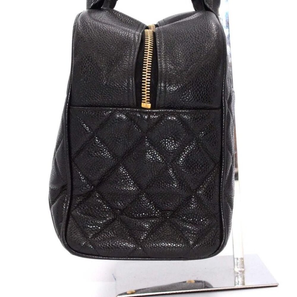 CHANEL Classic Caviar CC Quilted Large Travel Bowler Duffle Bag Purse - Picture 6 of 13